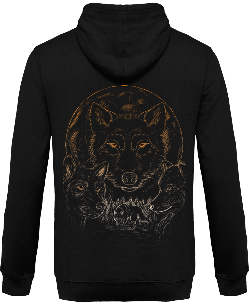 Sweat Zippé à capuche Unisexe Loups