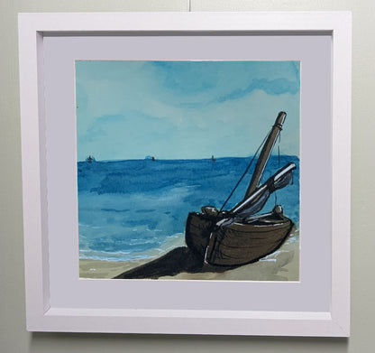 Bateau sur plage _ Poster carré