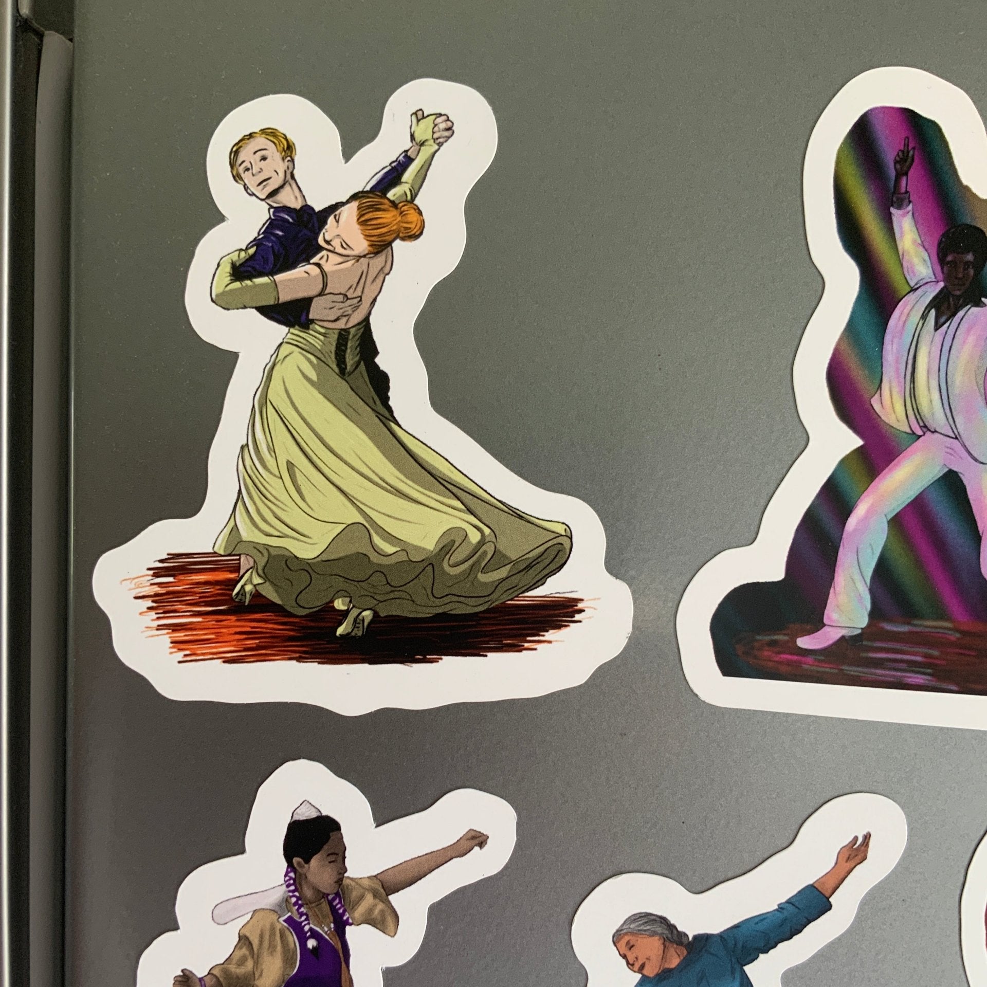 Magnet, aimant de réfrigérateur, frigo, dessin numérique, danse couple valse, inktober 2024 elsa abadie penars